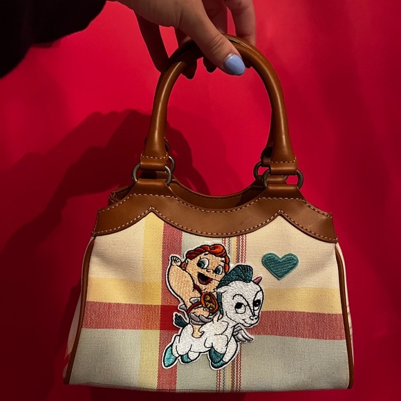 FOSSIL Mini Plaid Shoulder Bag with Customized Disney Hercules Patches - Picture 8 of 8